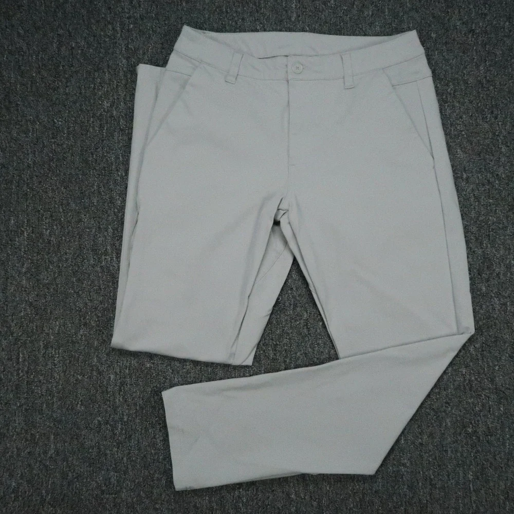 BYLT Basics Pants Mens 33x29 Gray Everyday Straight Zip Pocket Stretch Golf